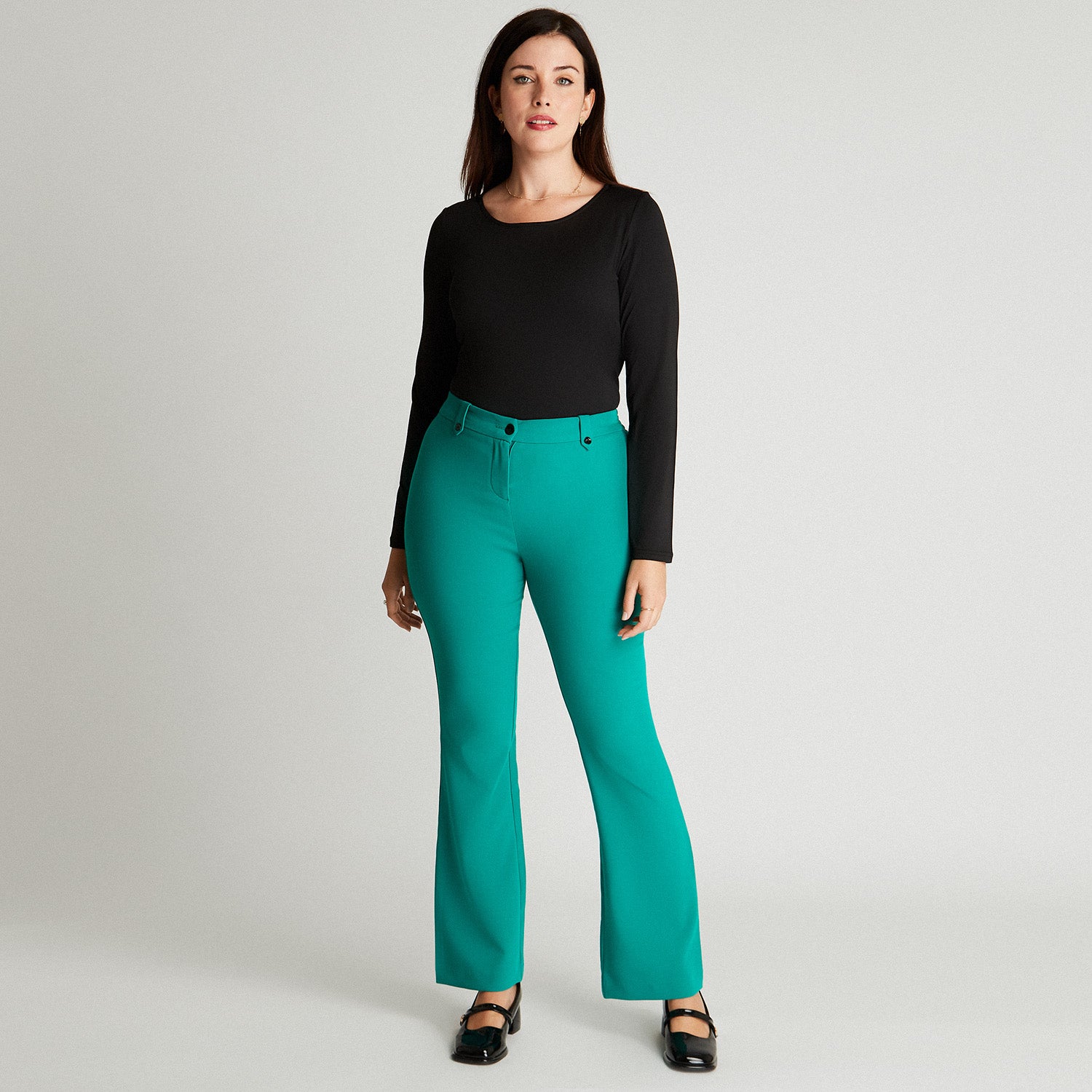 Pantalón Formal Verde Pierna Recta