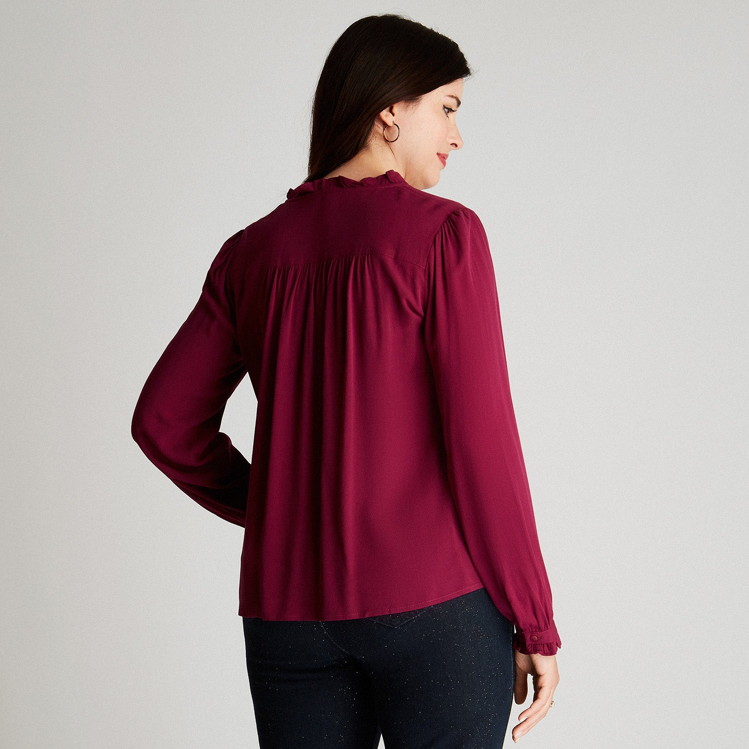 Blusa Magenta Manga Larga