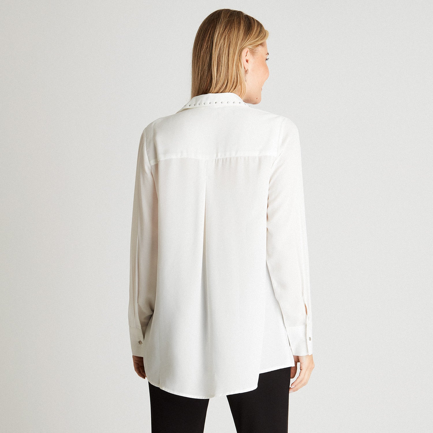 Blusa Blanca Cuello Camisero