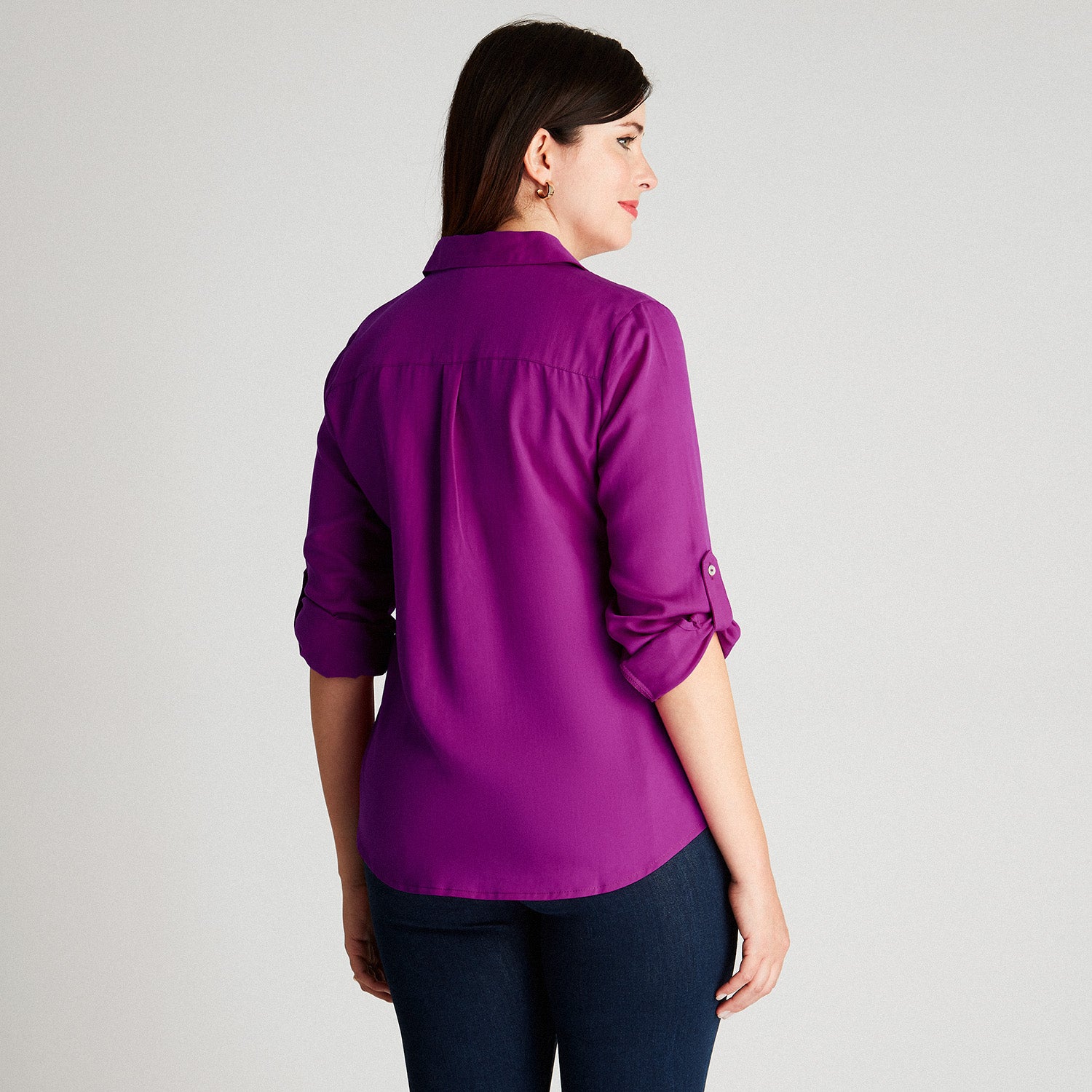 Blusa Morada Cuello Camisero