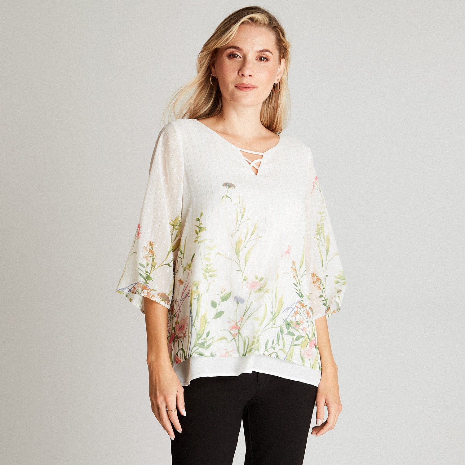 Blusa Crudo Estampado Cuello Redondo