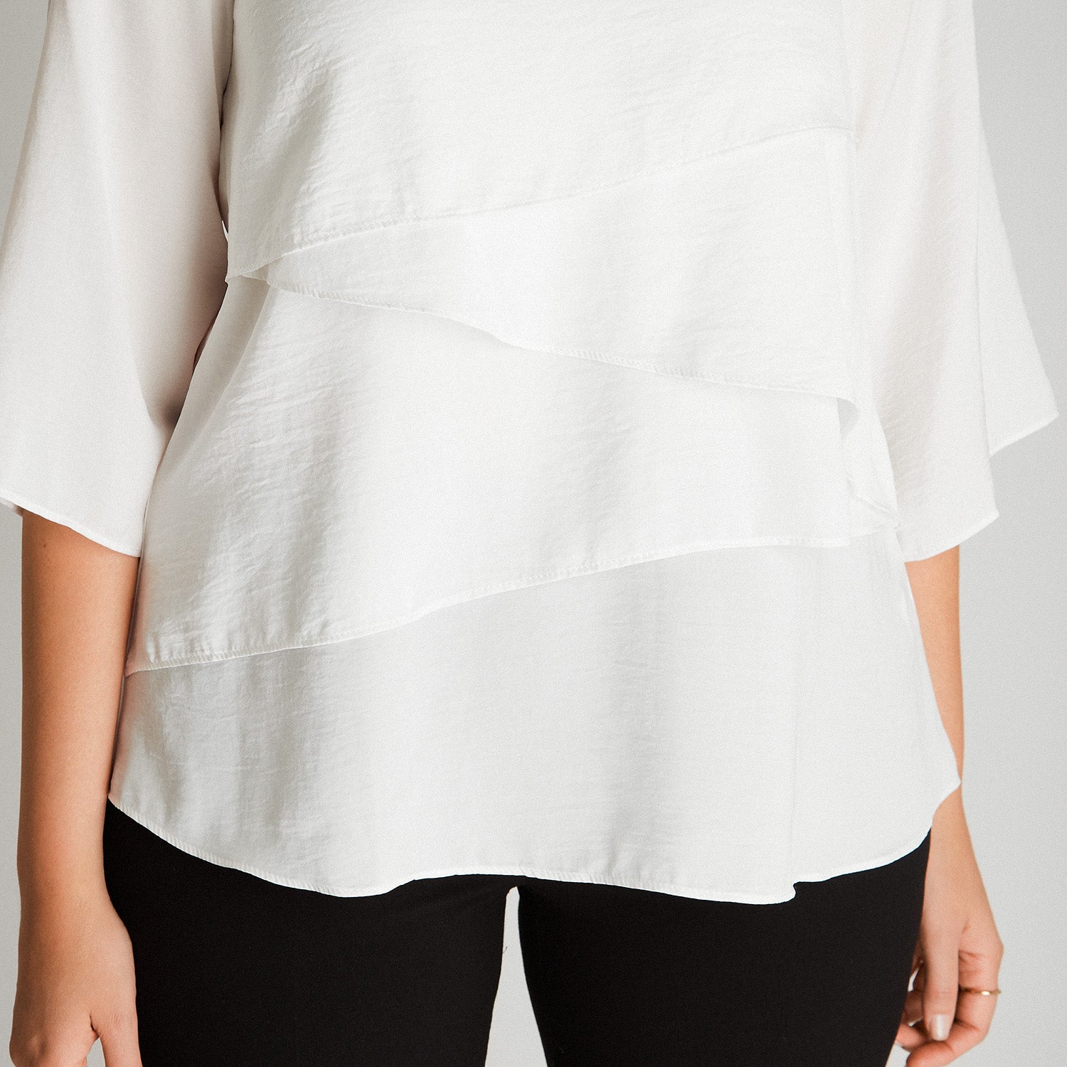 Blusa Blanca Manga 3,4