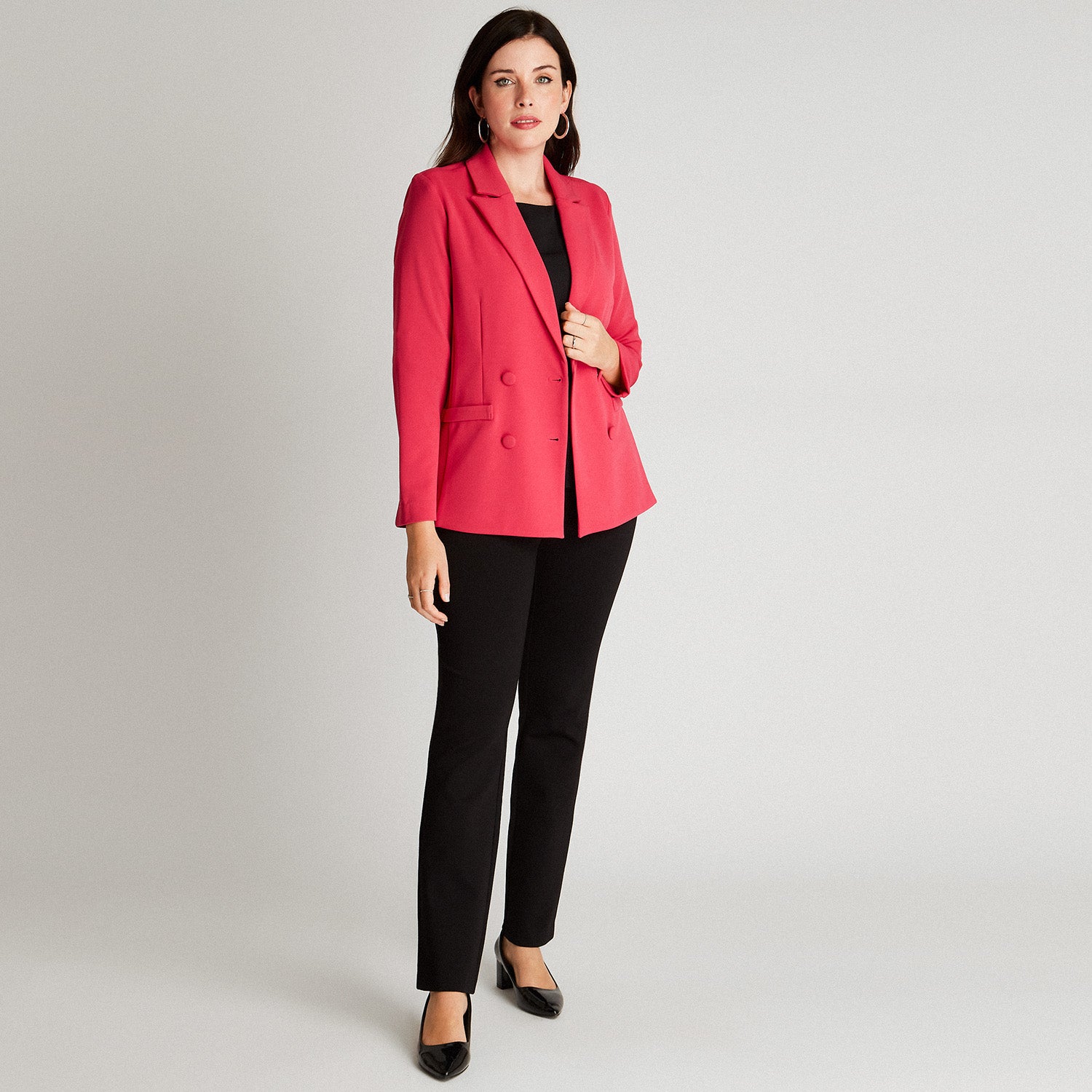 Blazer Manga Larga Fucsia