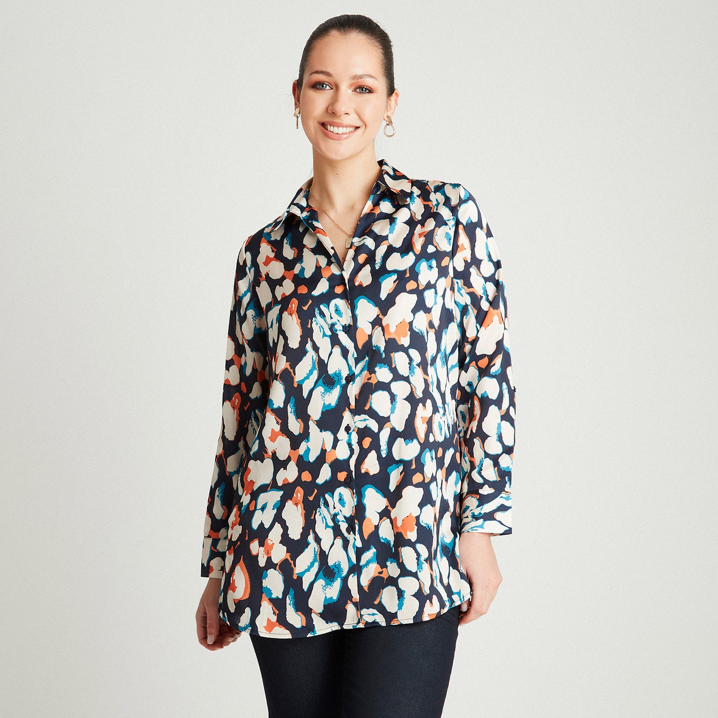 Blusa Arena Manga Larga Cuello Camisero