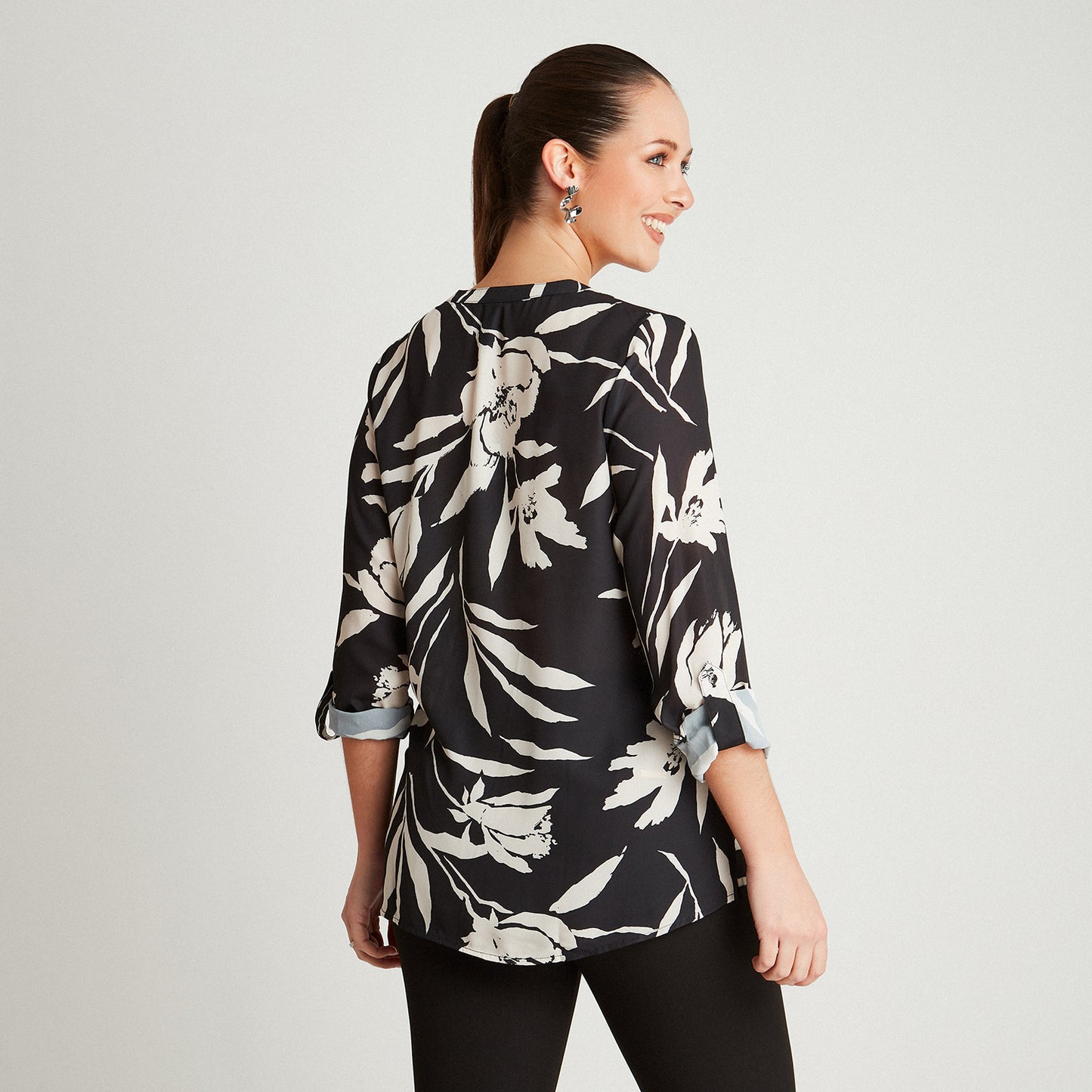 Blusa Negro Tipo Blusón Abotonado - Lorenzo di Pontti
