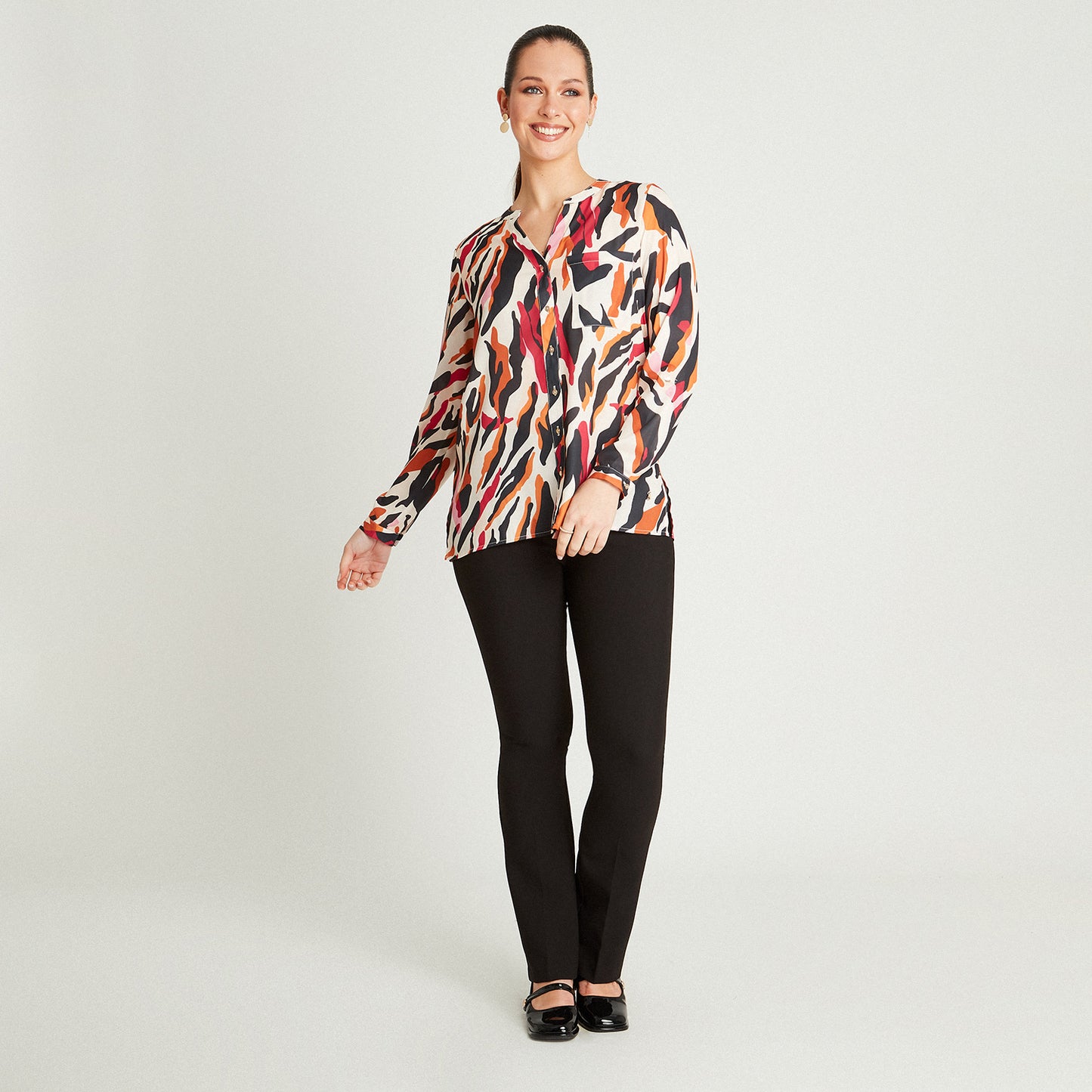 Blusa Fucsia Tipo Blusón Abotonado - Lorenzo di Pontti