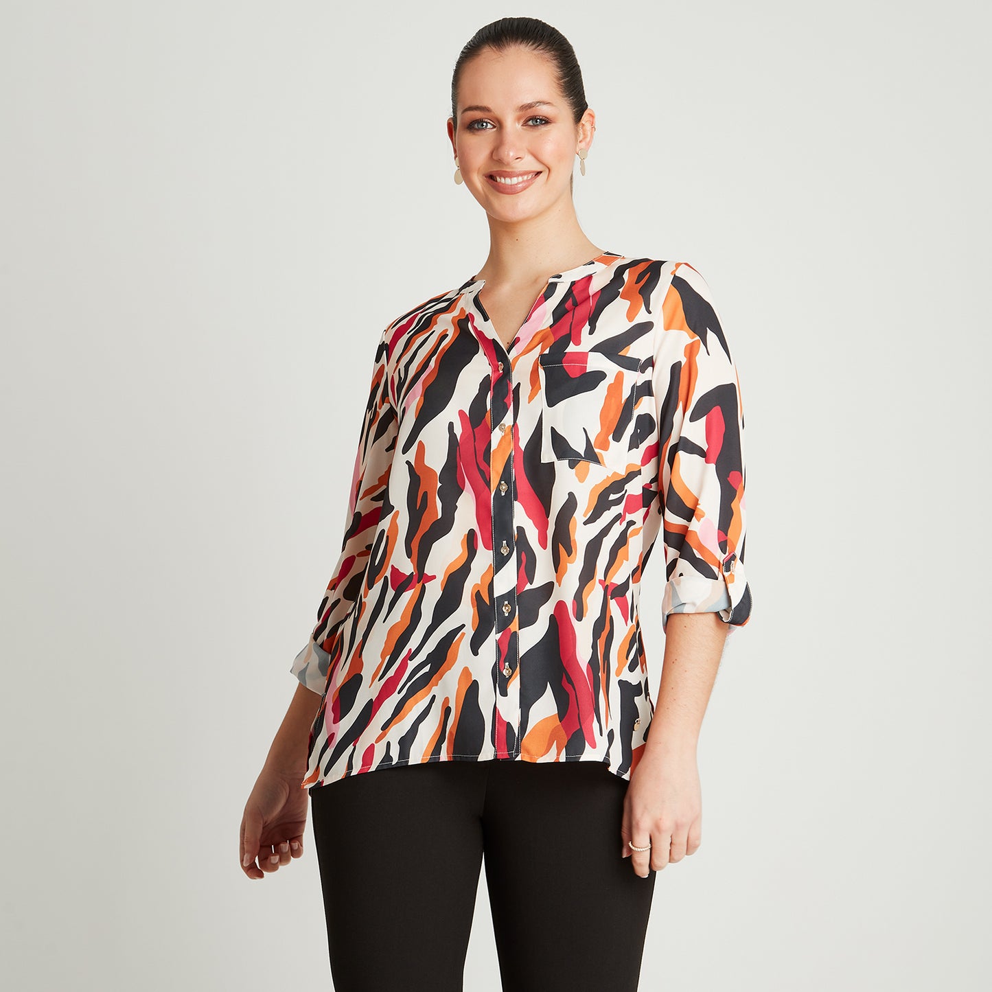 Blusa Fucsia Tipo Blusón Abotonado - Lorenzo di Pontti
