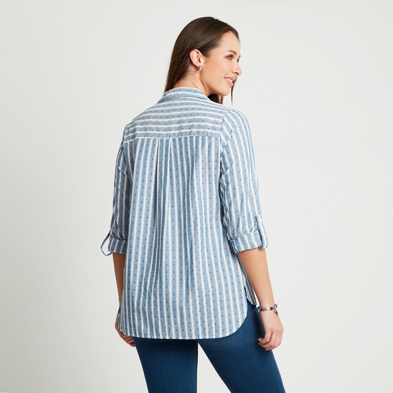 Blusa Camisera Rayada Tela Fantasía