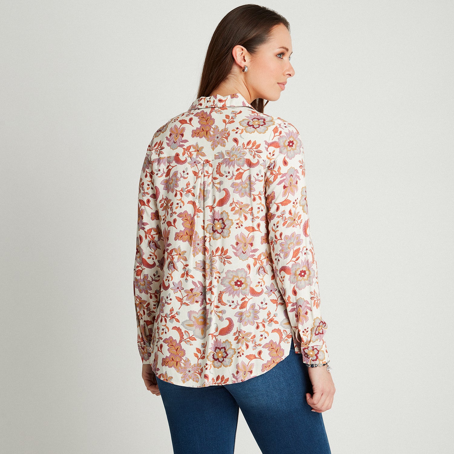 Blusa Lila Manga Larga Estampada