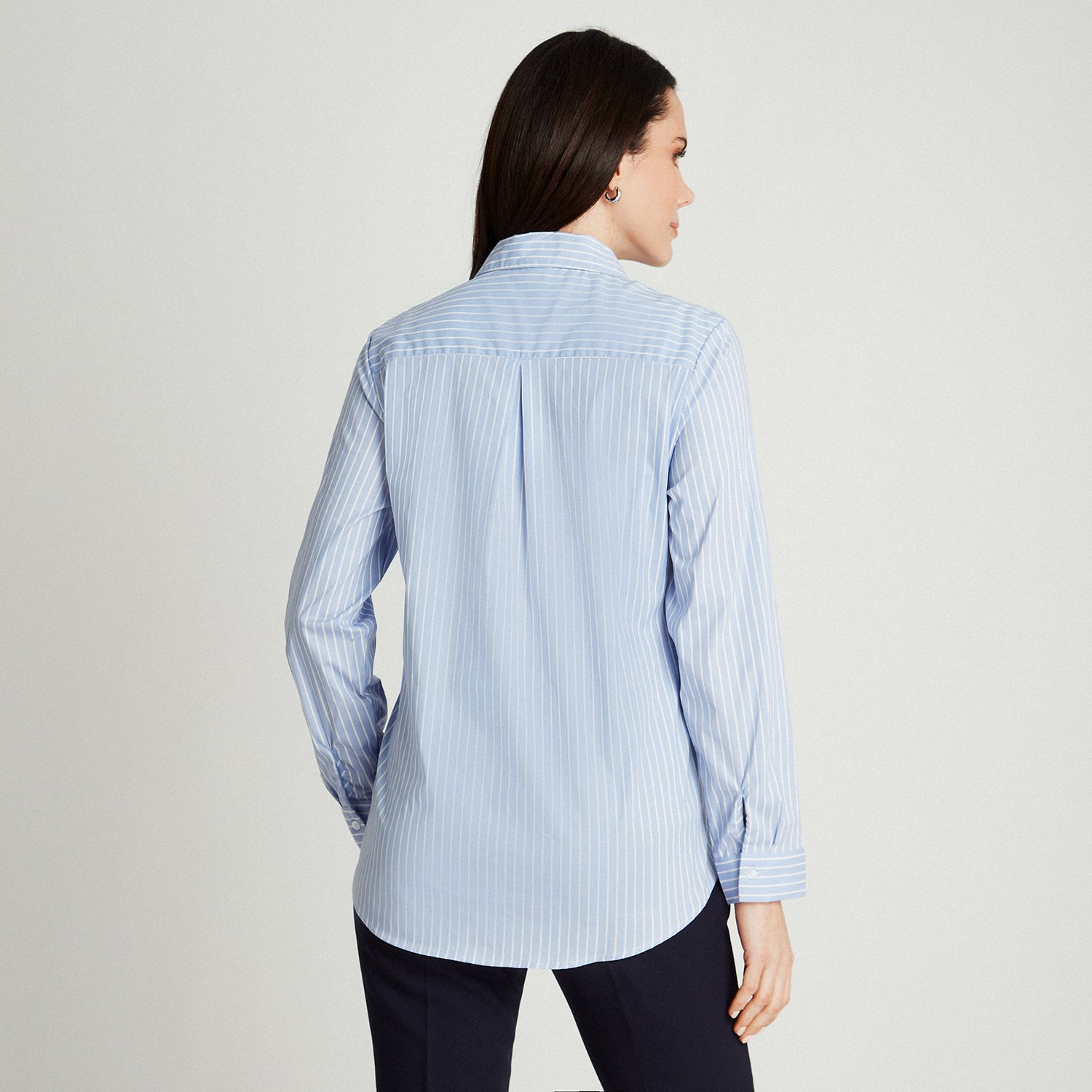 Blusa Camisera Rayada Celeste