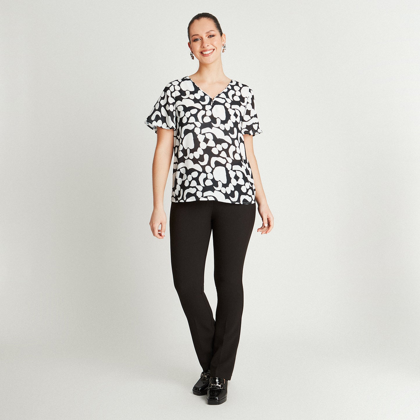 Blusa Crudo Manga Corta Cuello - Lorenzo di Pontti