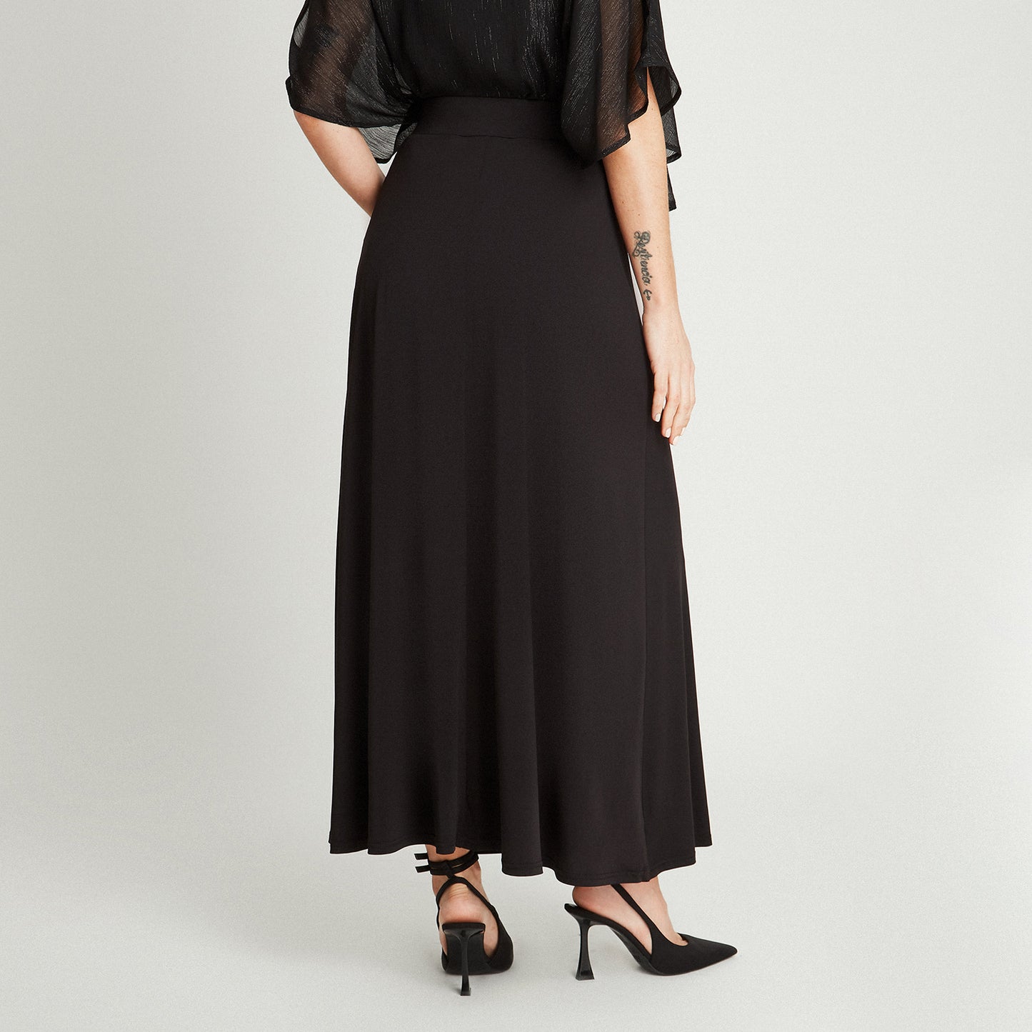 Falda Negro Largas Acampanada