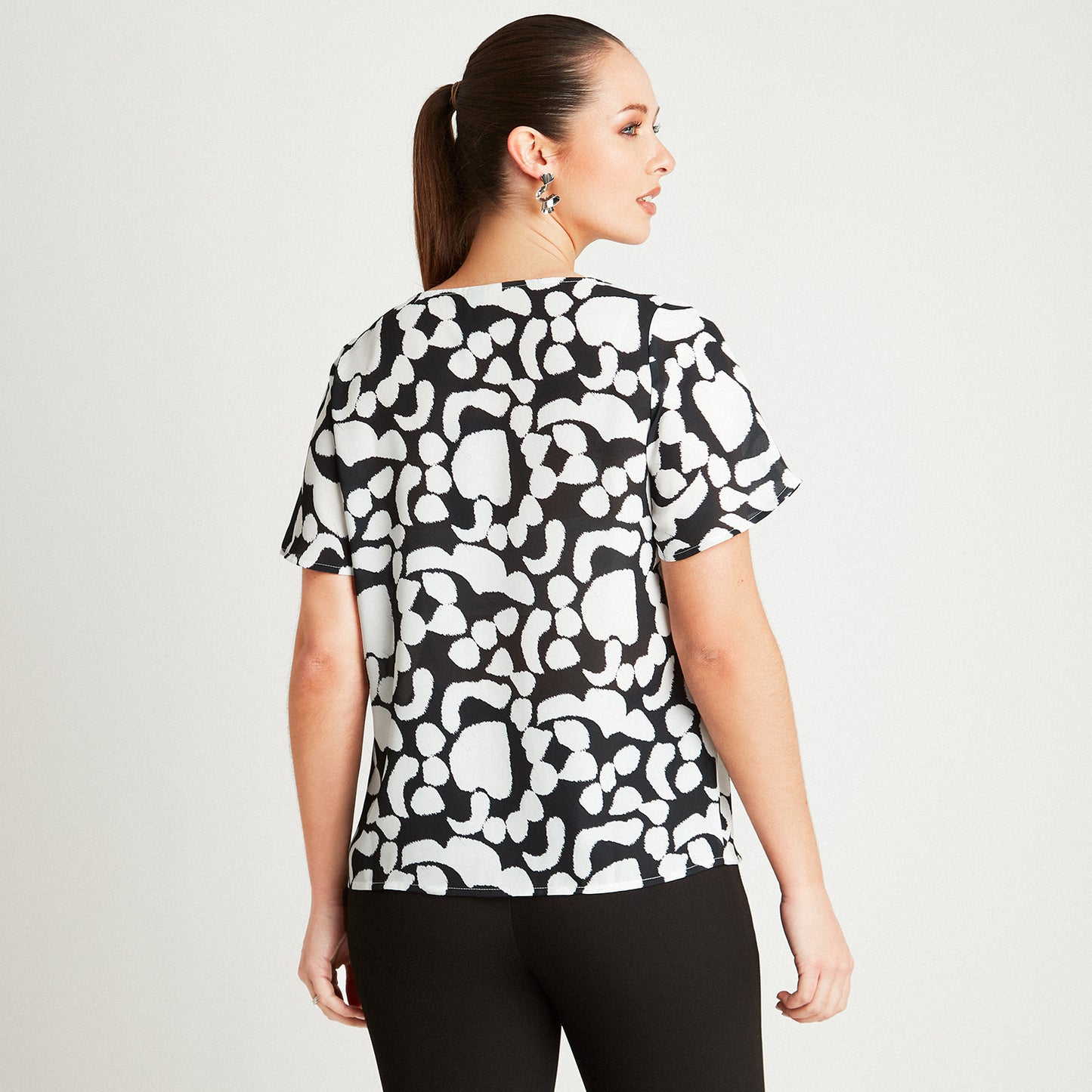 Blusa Crudo Manga Corta Cuello - Lorenzo di Pontti
