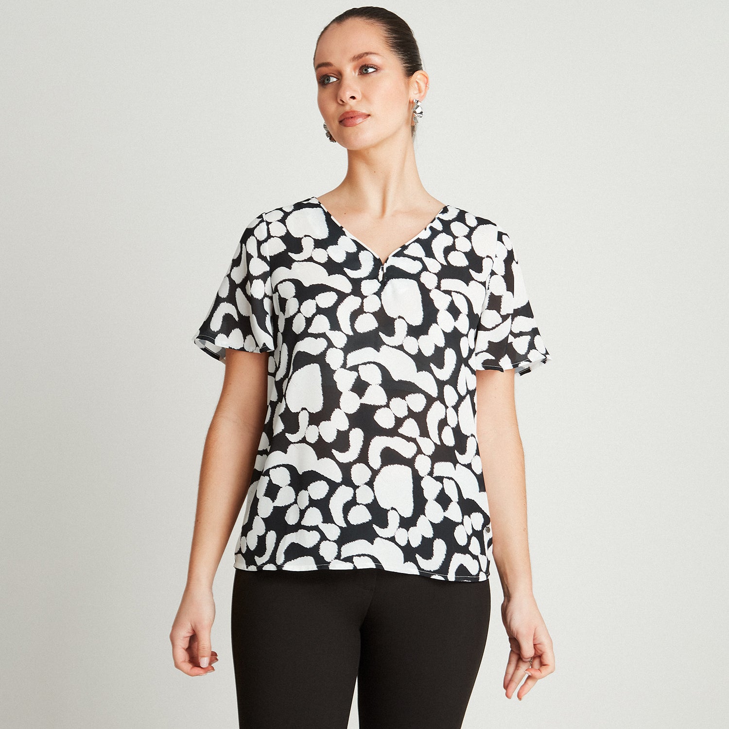 Blusa Crudo Manga Corta Cuello - Lorenzo di Pontti