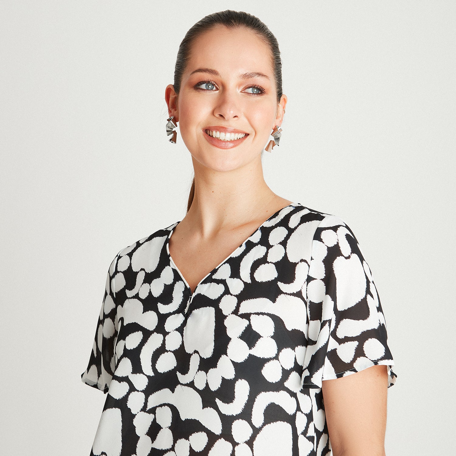 Blusa Crudo Manga Corta Cuello - Lorenzo di Pontti