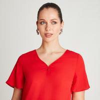 Blusa Rojo Manga Corta Cuello - Lorenzo di Pontti