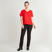 Blusa Rojo Manga Corta Cuello - Lorenzo di Pontti