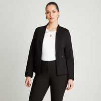 Blazer Negro Manga Larga Cuello - Lorenzo di Pontti
