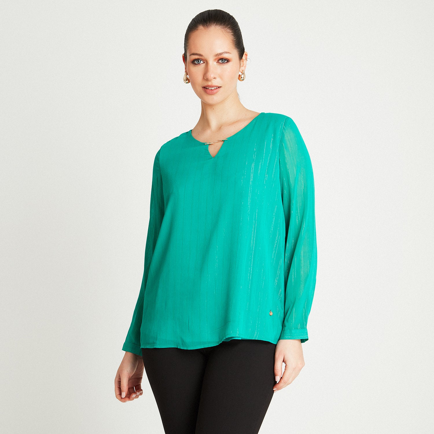 Blusa Verde Manga Larga