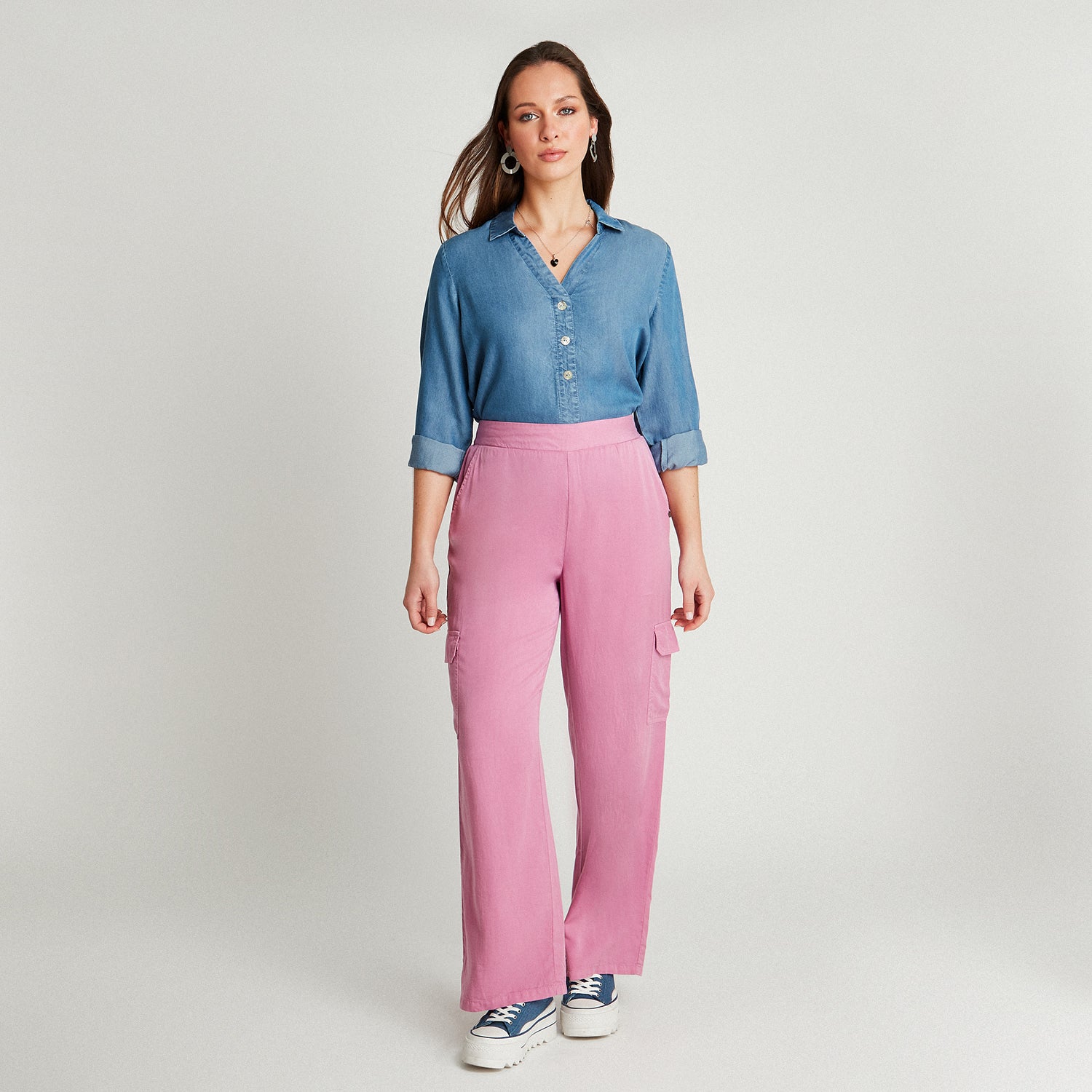 Pantalón Sport Lila Palazzo