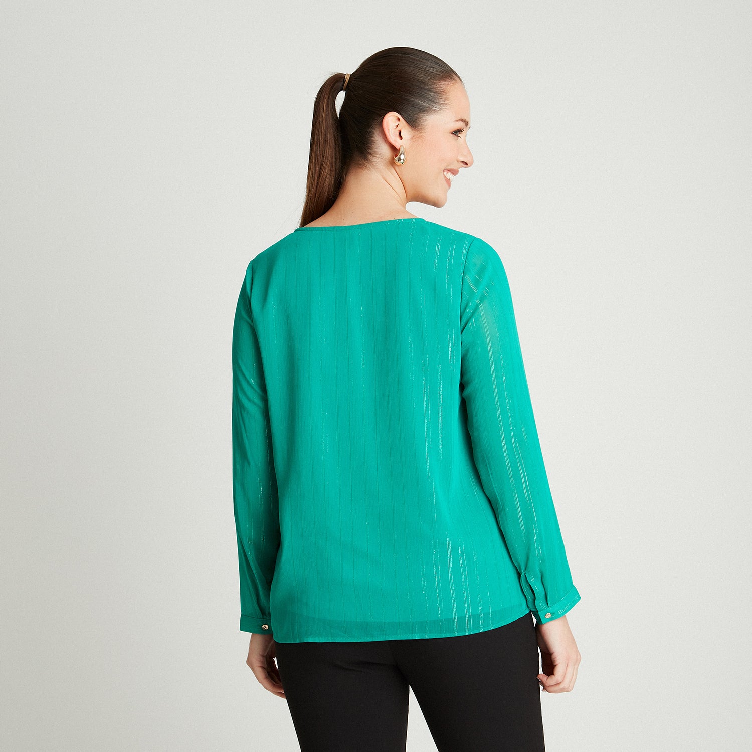 Blusa Verde Manga Larga