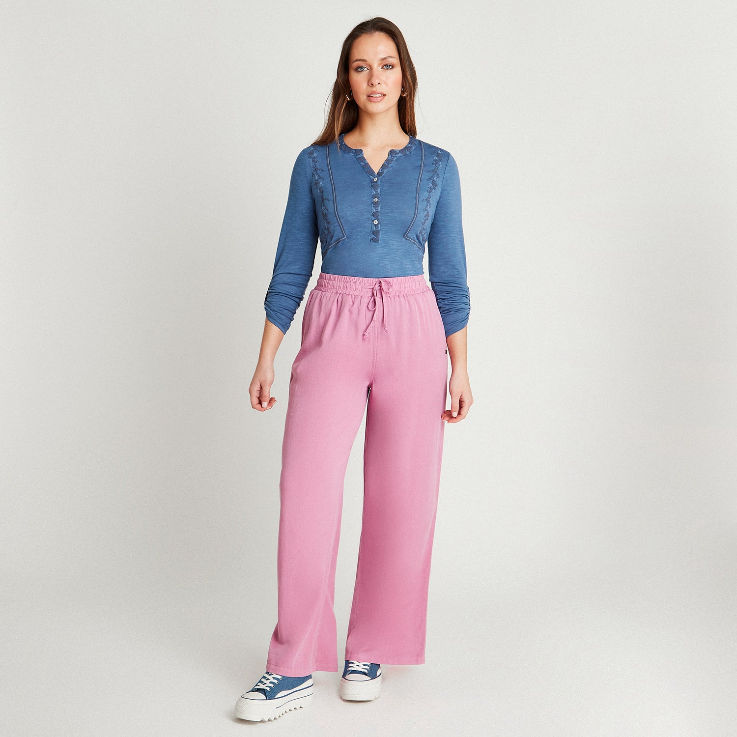 Pantalón Lyocell Lila Palazzo