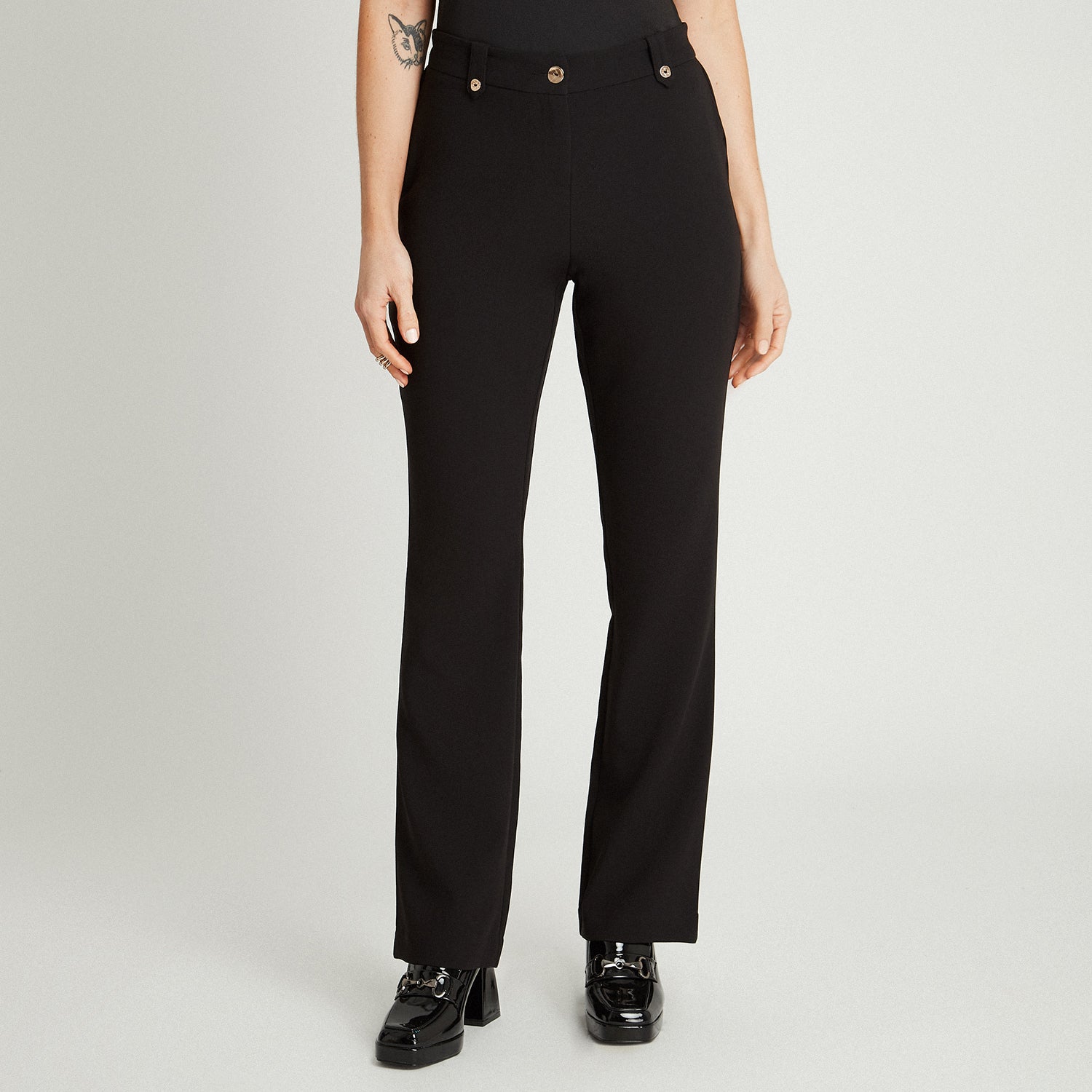 Pantalón Formal Negro Pierna Recta