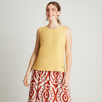 Blusa Mostaza Sin Manga Liso - Lorenzo di Pontti