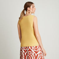 Blusa Mostaza Sin Manga Liso - Lorenzo di Pontti
