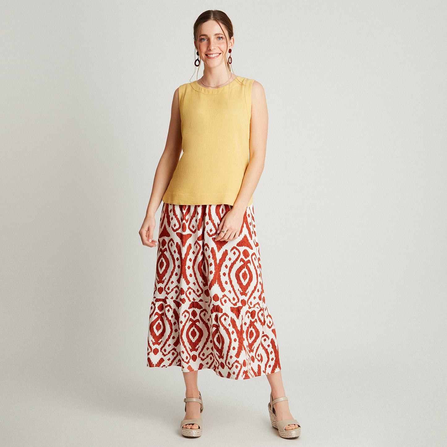 Blusa Mostaza Sin Manga Liso - Lorenzo di Pontti