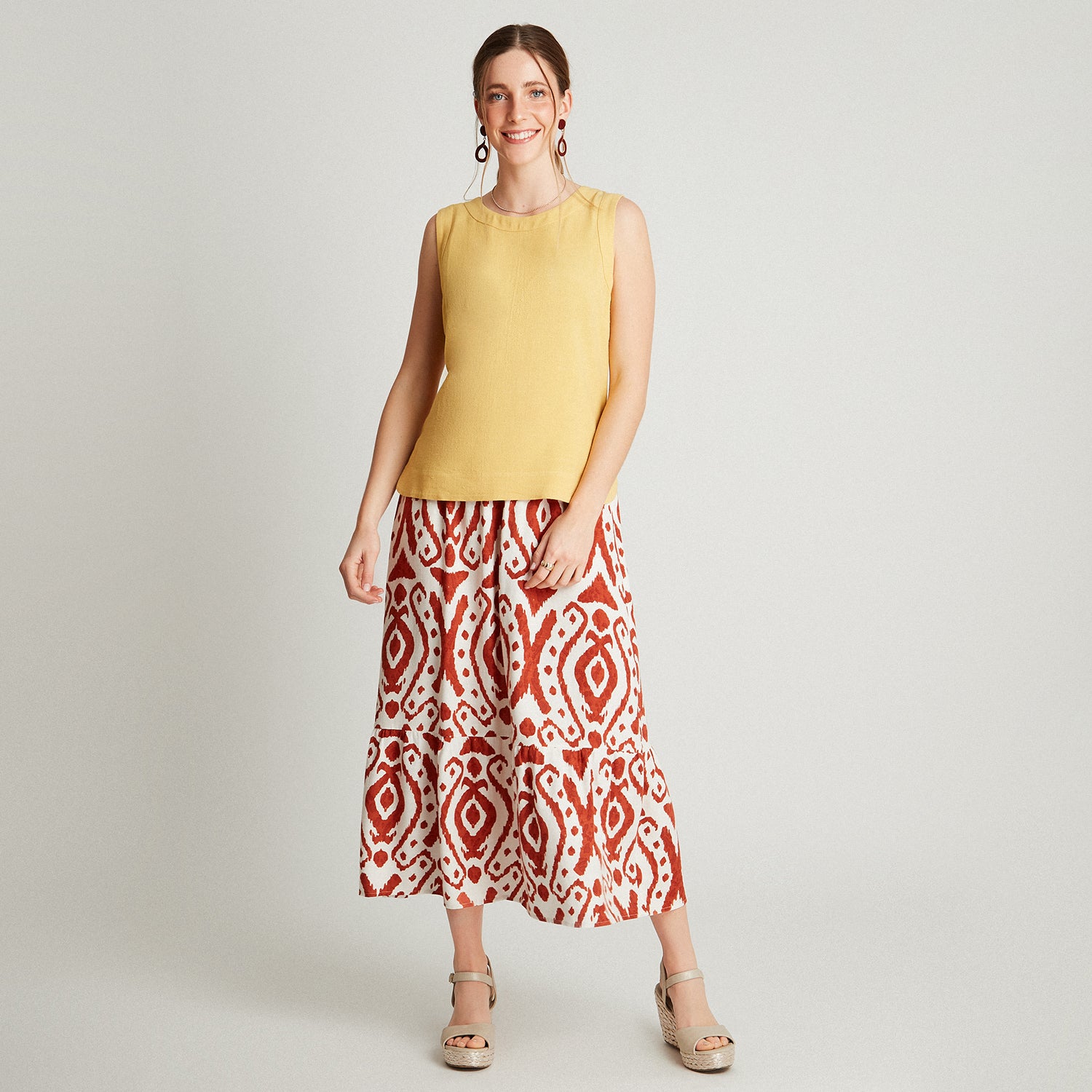 Blusa Mostaza Sin Manga Liso - Lorenzo di Pontti