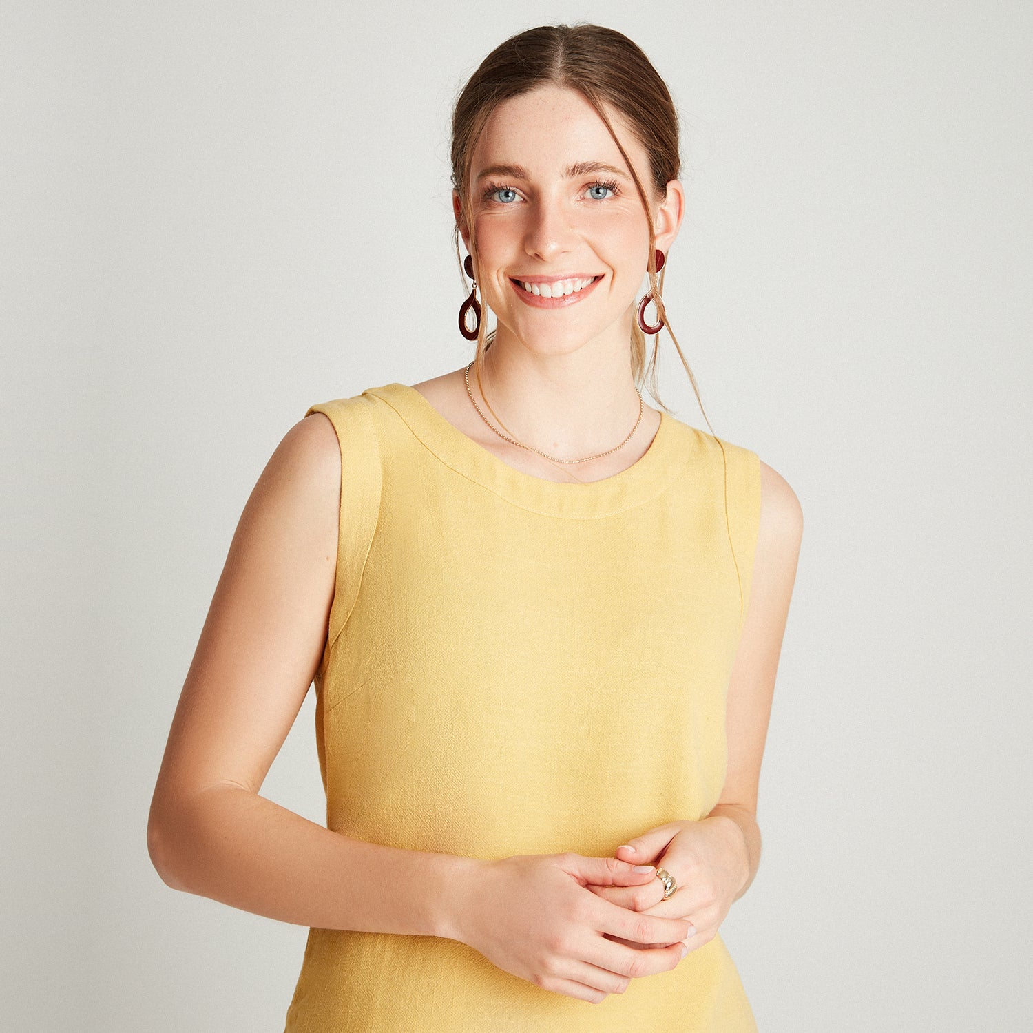 Blusa Mostaza Sin Manga Liso - Lorenzo di Pontti