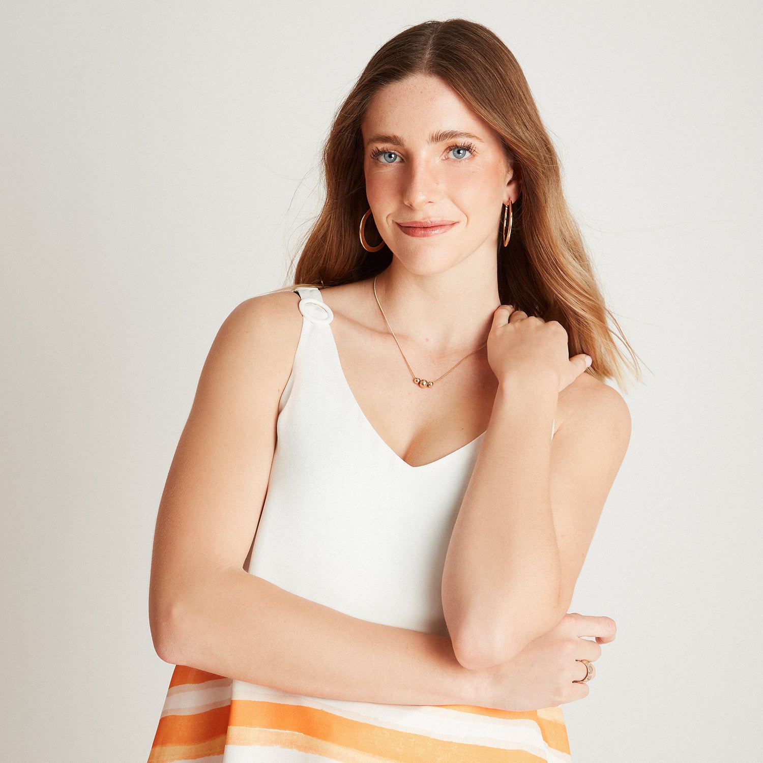 Blusa Blanco Sin Manga Estampado - Lorenzo di Pontti