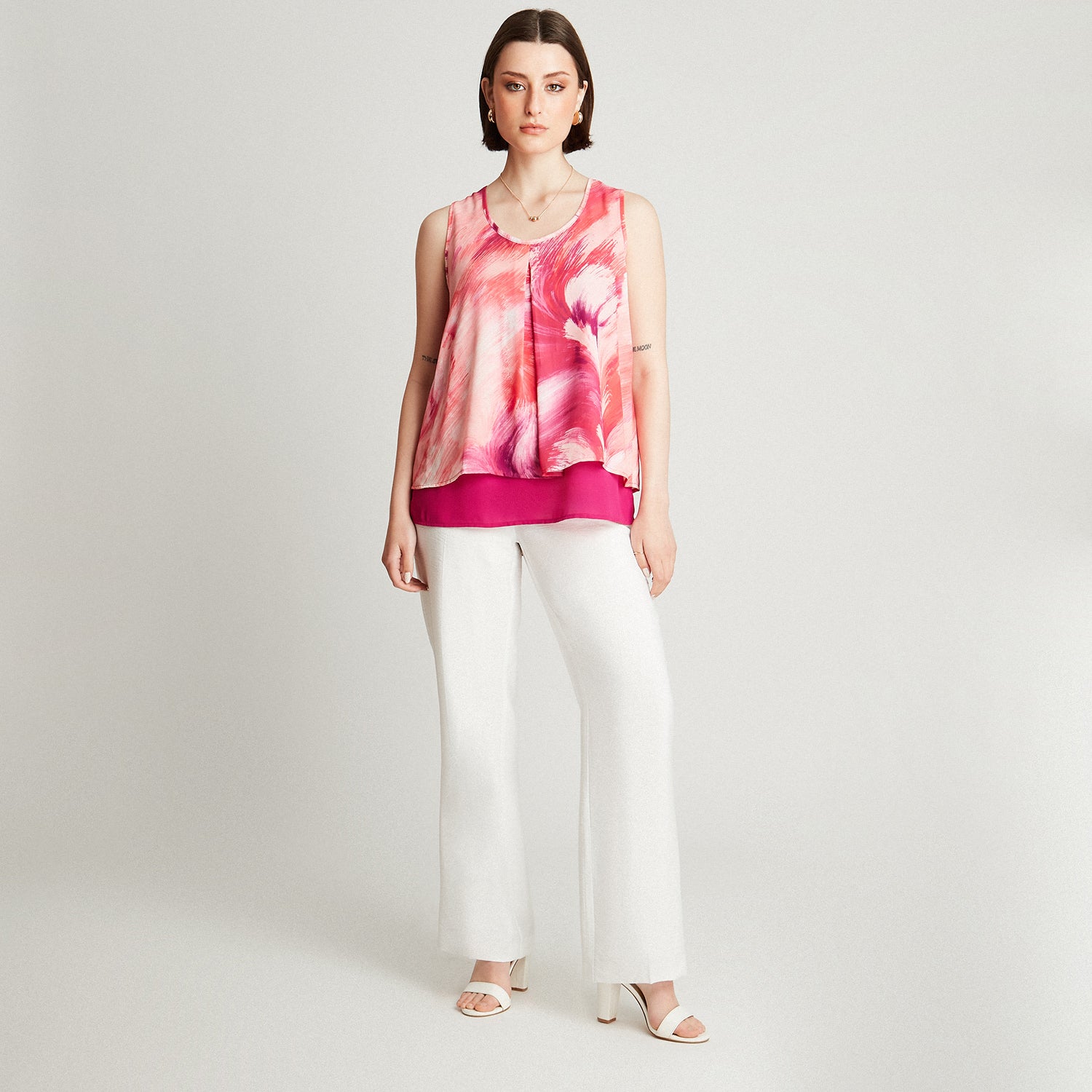 Blusa Rosado Sin Manga Cuello - Lorenzo di Pontti