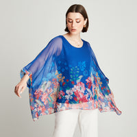 Túnica Azulino Manga Corta Estampado