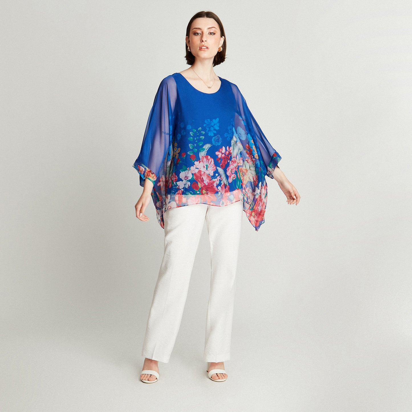 Túnica Azulino Manga Corta Estampado