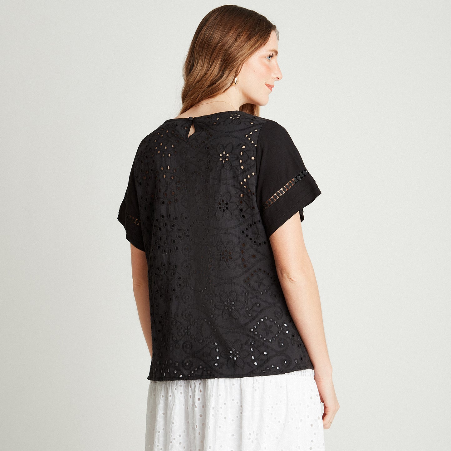 Blusa Negro Cuello Redondo - Lorenzo di Pontti