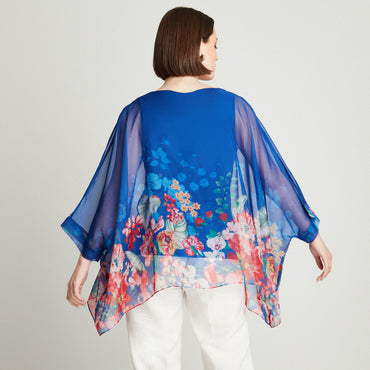 Túnica Azulino Manga Corta Estampado