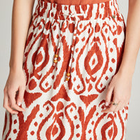 Falda Terracota Largas Estampado Acampanada