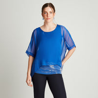 Túnica Azulino Manga Corta Estampado