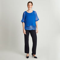 Túnica Azulino Manga Corta Estampado