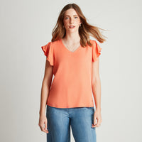 Blusa Naranja Naranjo Manga Corta - Lorenzo di Pontti