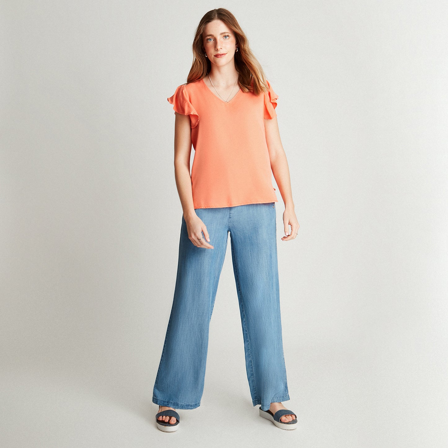 Blusa Naranja Naranjo Manga Corta - Lorenzo di Pontti