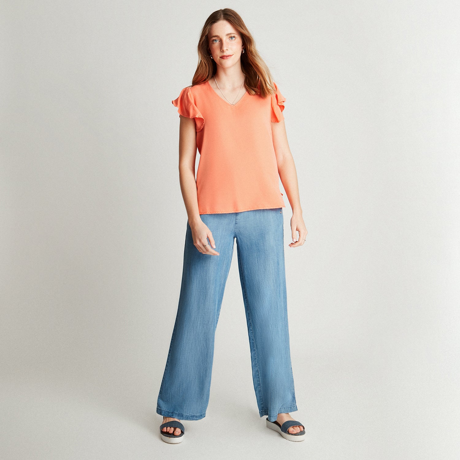 Blusa Naranja Naranjo Manga Corta - Lorenzo di Pontti