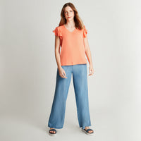 Blusa Naranja Naranjo Manga Corta - Lorenzo di Pontti
