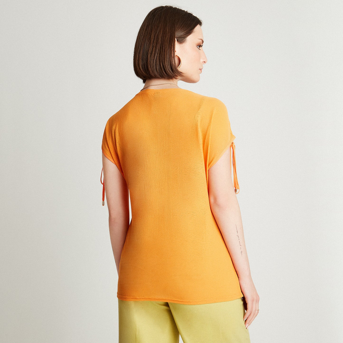 Polera Naranja Naranjo Amarre Manga - Lorenzo di Pontti