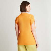 Polera Naranja Naranjo Amarre Manga - Lorenzo di Pontti