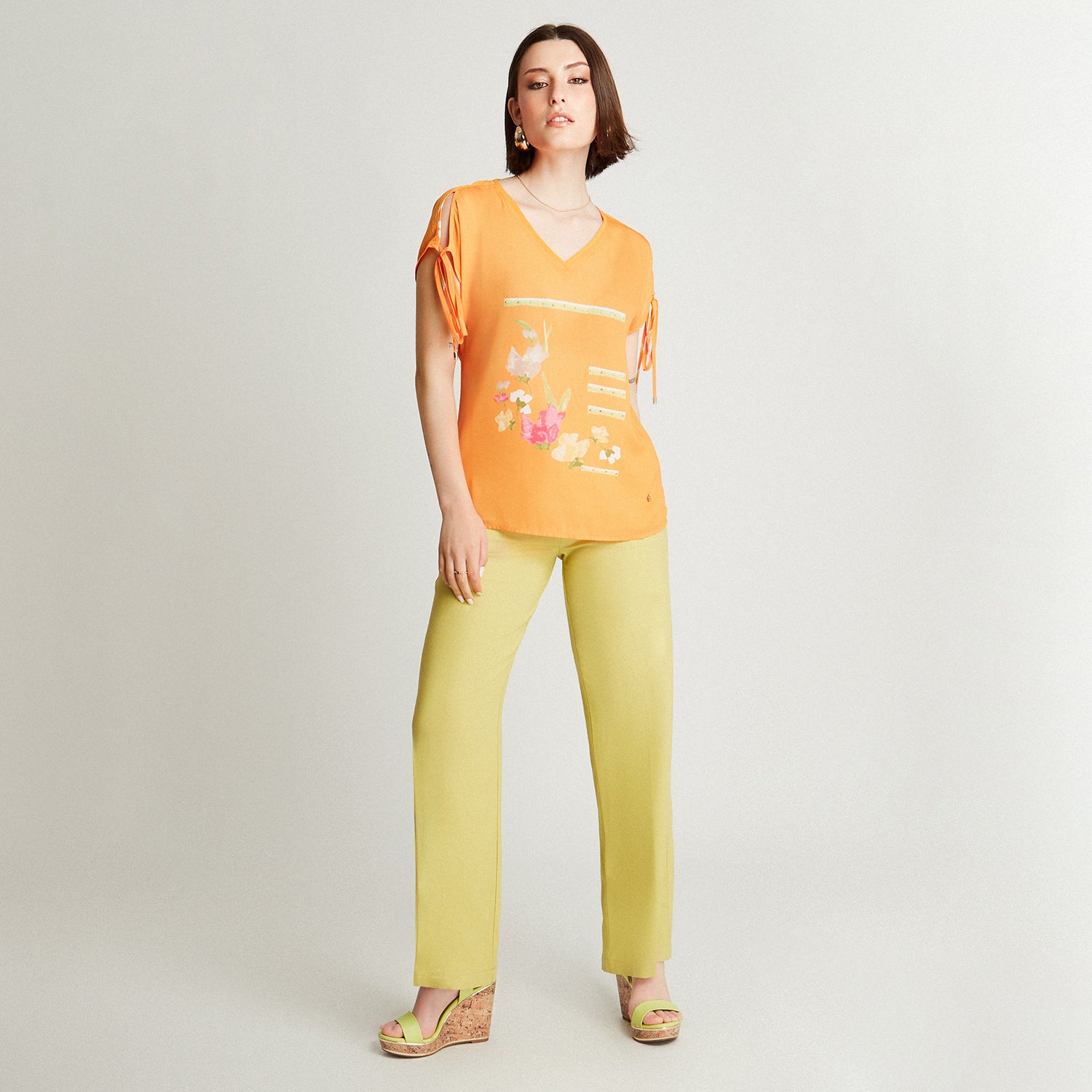 Polera Naranja Naranjo Amarre Manga - Lorenzo di Pontti