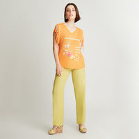 Polera Naranja Naranjo Amarre Manga - Lorenzo di Pontti
