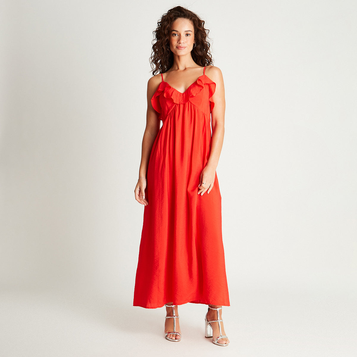 Vestido Midi Rojo Tirantes